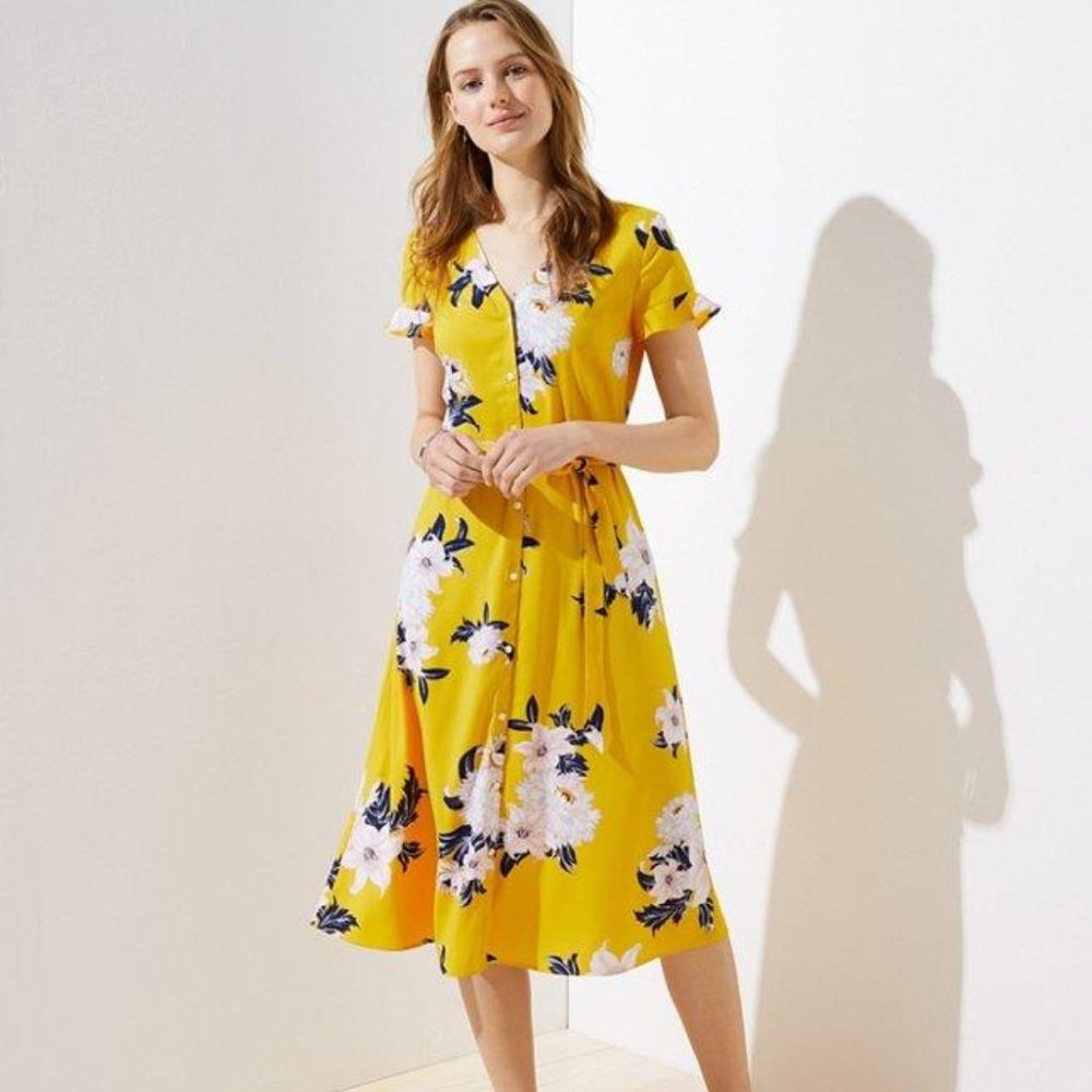Loft Bouquet Flutter Shirtdress